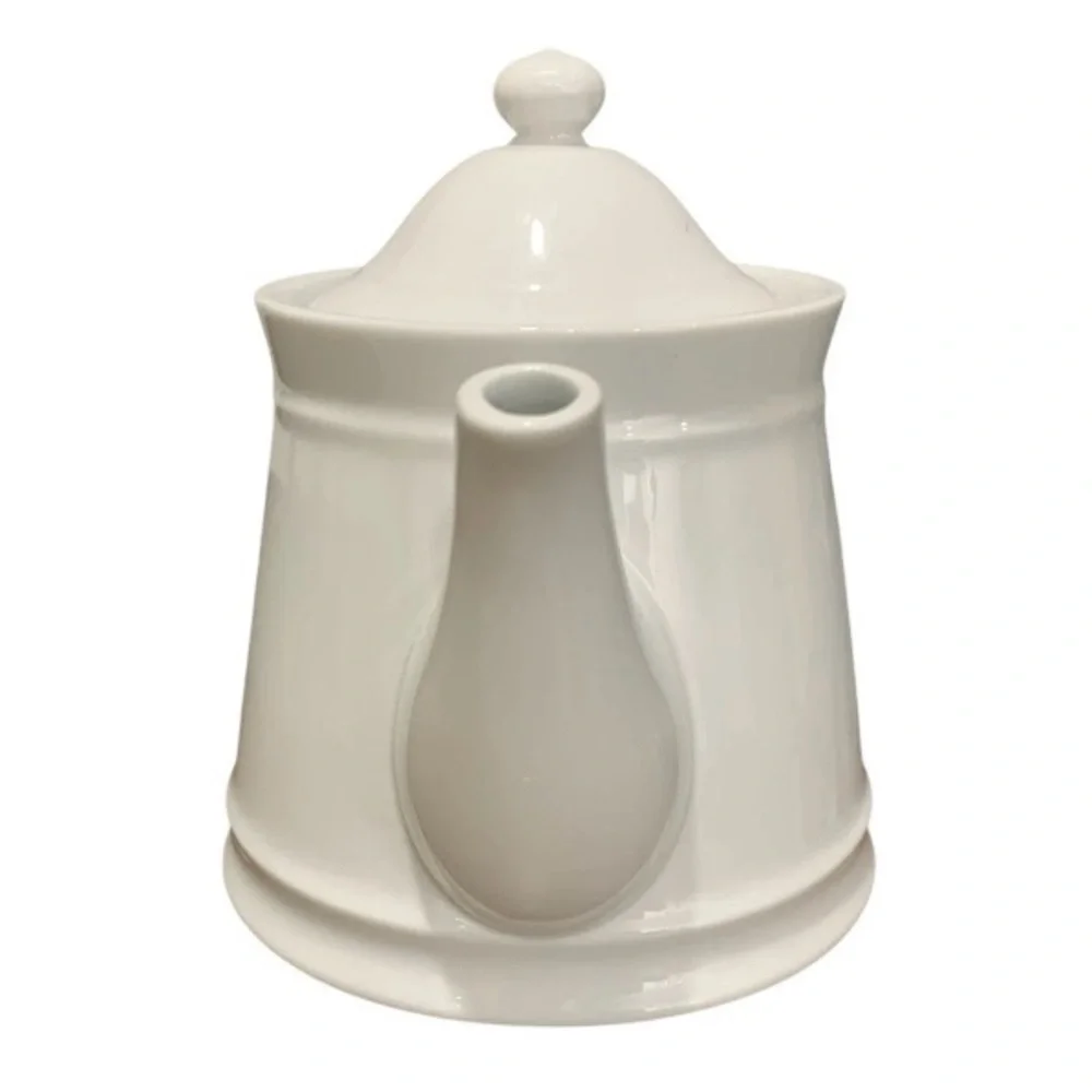 Williams Sonoma BRASSERIE White Teapot? Creamer? Glossy Finish 6”‎ Tall Japan